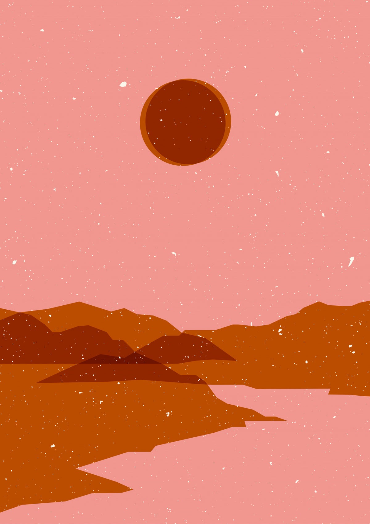 Moon  landscape Poster och Canvastavla