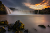 Godafoss Sunset Poster och Canvastavla