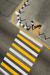 Woman passing Crosswalk Poster och Canvastavla