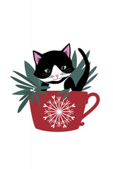 My cat Coco in a holiday mug Poster och Canvastavla
