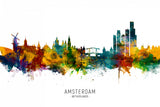 Amsterdam Skyline Poster och Canvastavla