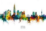 Seoul Skyline South Korea Poster och Canvastavla