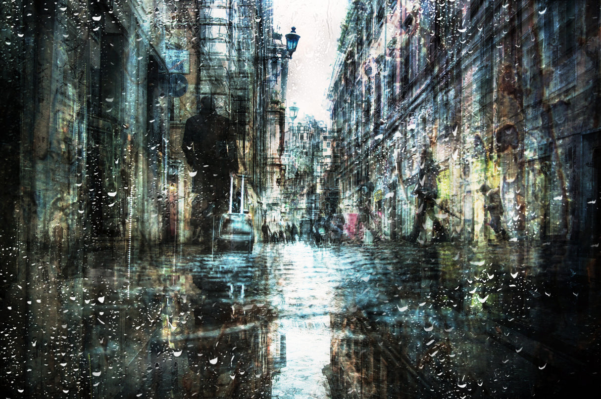 After the rain in via Frattina Poster och Canvastavla