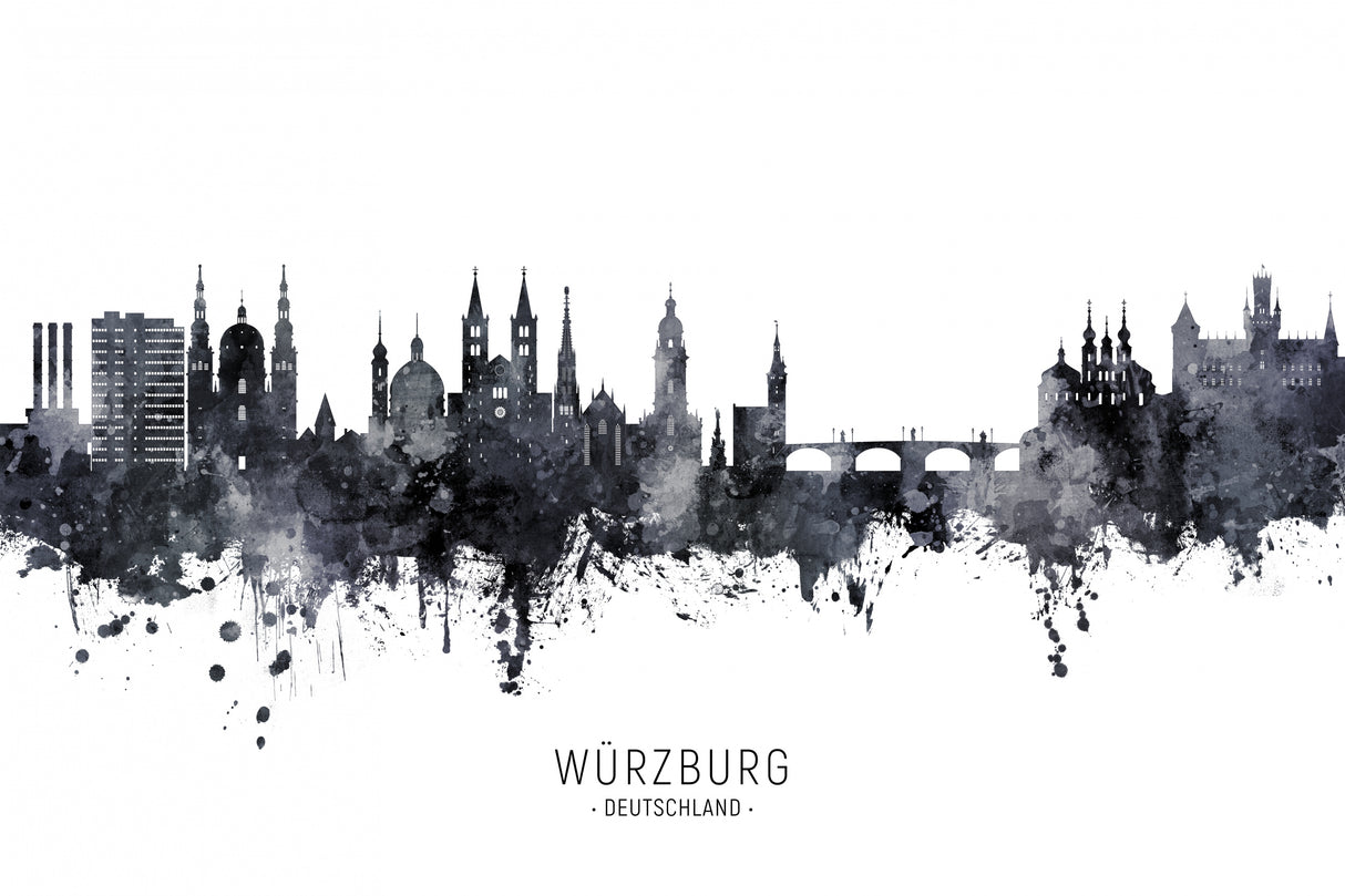 Würzburg Germany Skyline Poster och Canvastavla