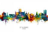 St Albans England Skyline Poster och Canvastavla