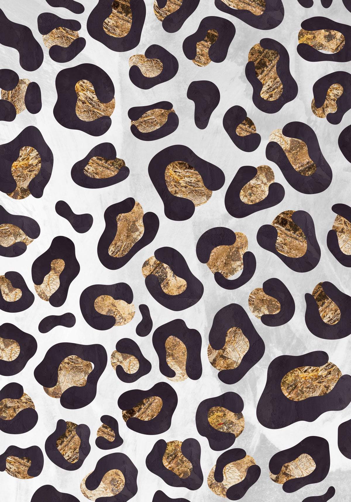 Gold Black leopard print Poster och Canvastavla