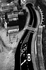 White car on the track Poster och Canvastavla