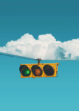 Traffic Light And Clouds Poster och Canvastavla