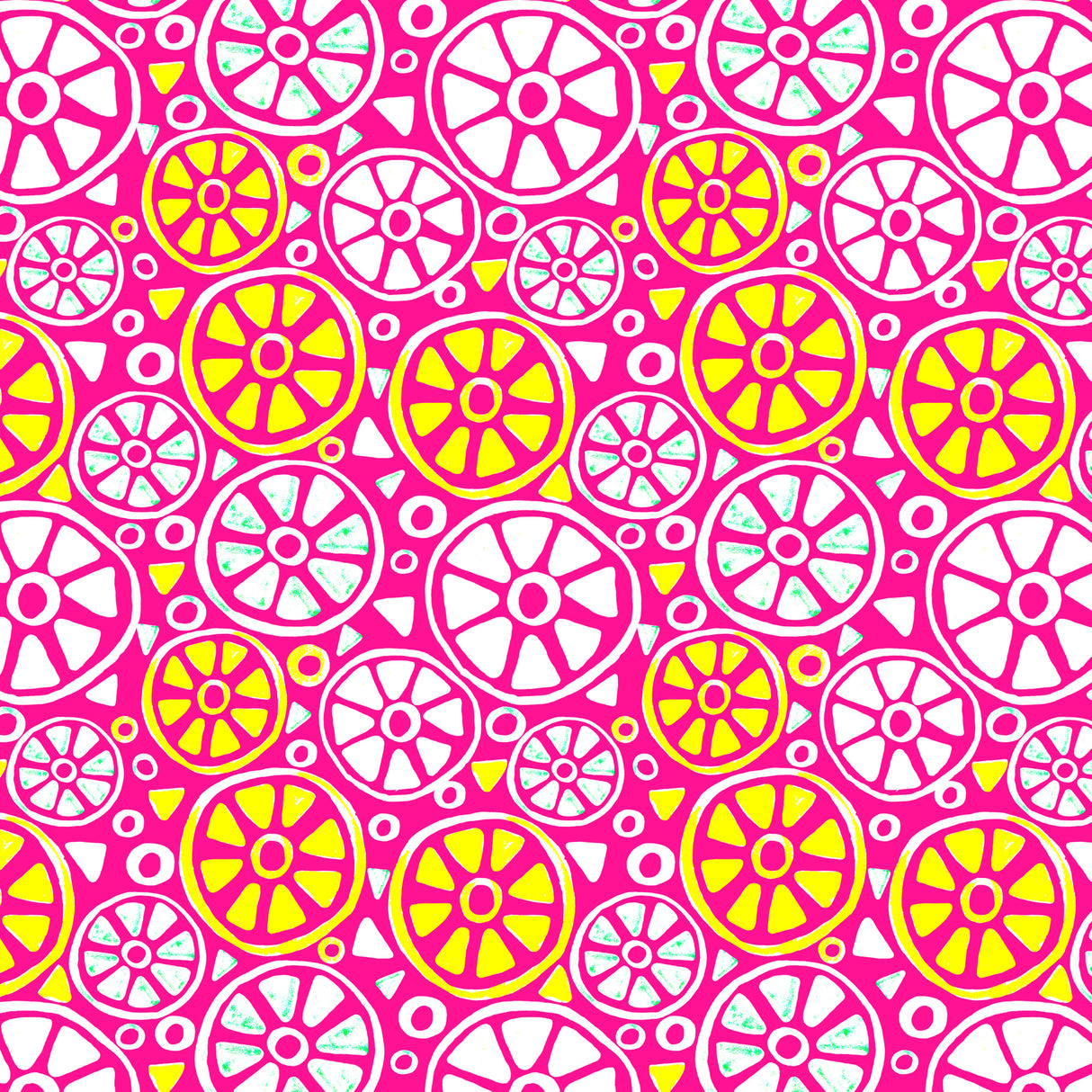 Fruit Slices Lemonade Geometric Poster och Canvastavla