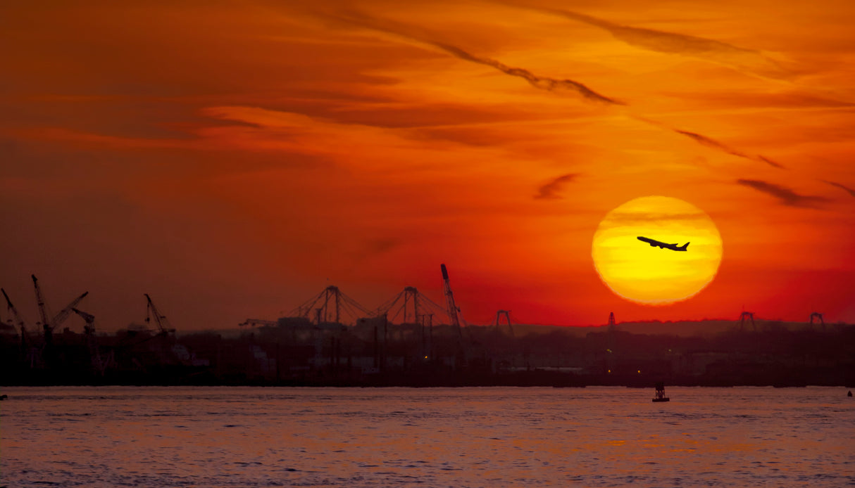 Sunset: New York Harbor Poster och Canvastavla