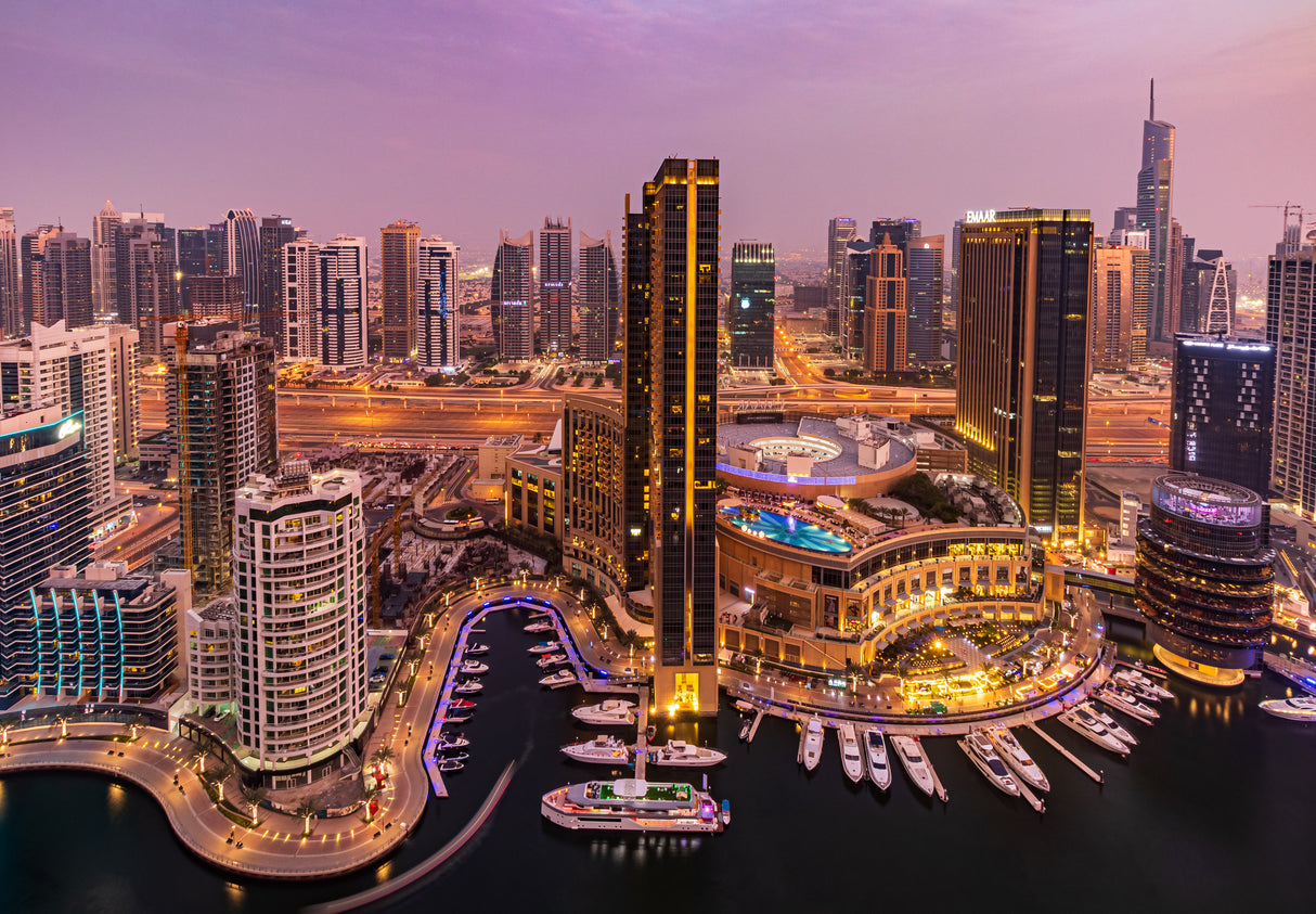 Dubai Marina Skyline Poster och Canvastavla