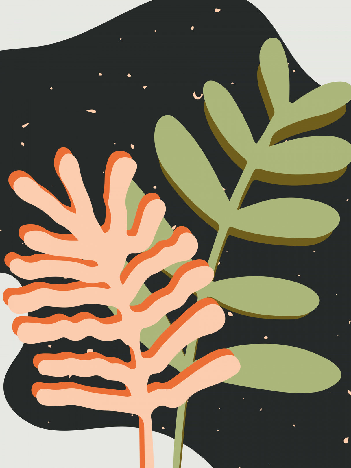 Palm Leaves In Night Sky Poster och Canvastavla