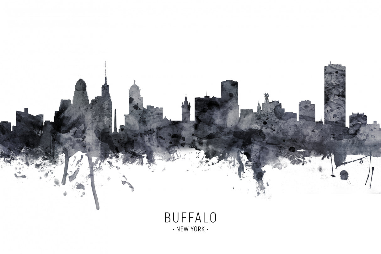 Buffalo New York Skyline Poster och Canvastavla