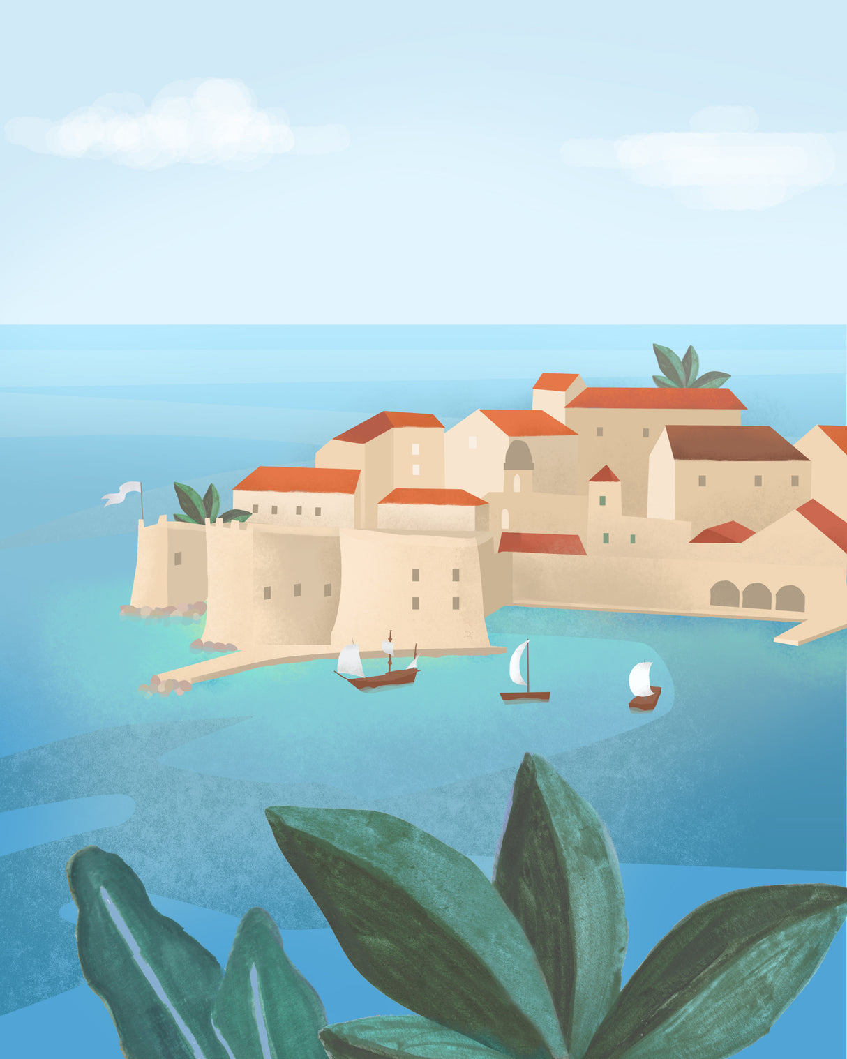 Dubrovnik City Poster och Canvastavla