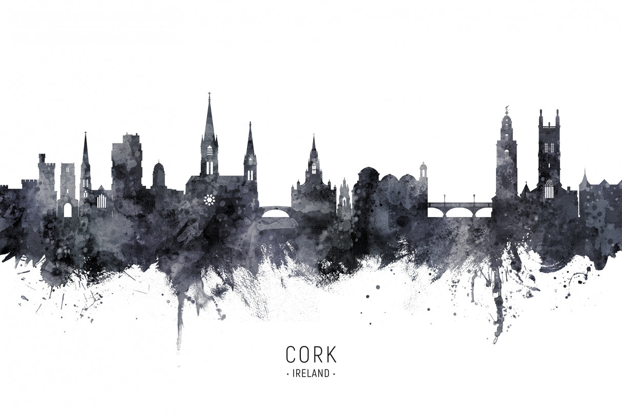 Cork Ireland Skyline Poster och Canvastavla