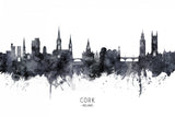 Cork Ireland Skyline Poster och Canvastavla