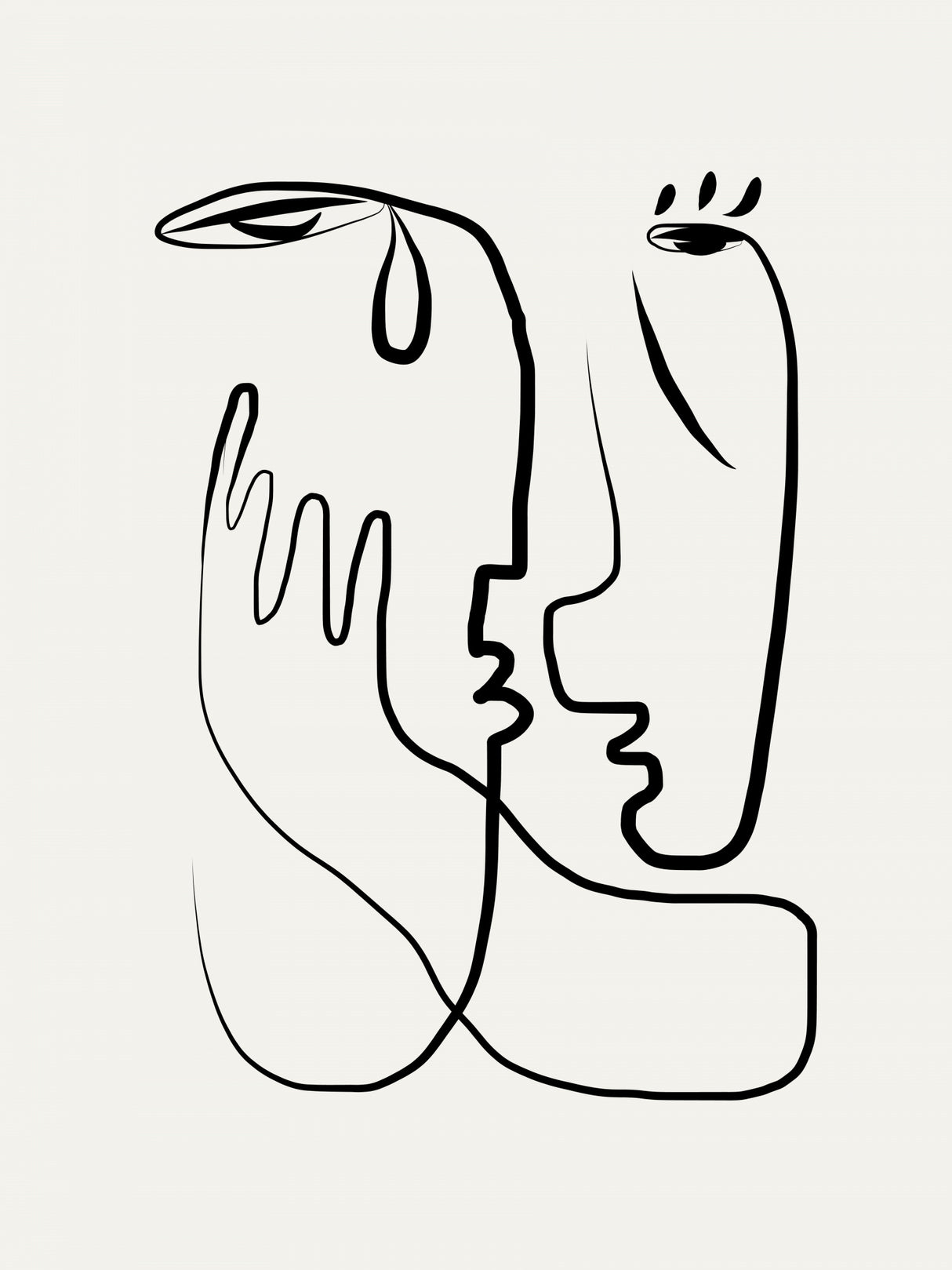 Don't Cry Line Art Poster och Canvastavla