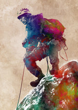 Mountaineer climbing sport art Poster och Canvastavla