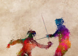 Fencing Sport Art 1 Poster och Canvastavla