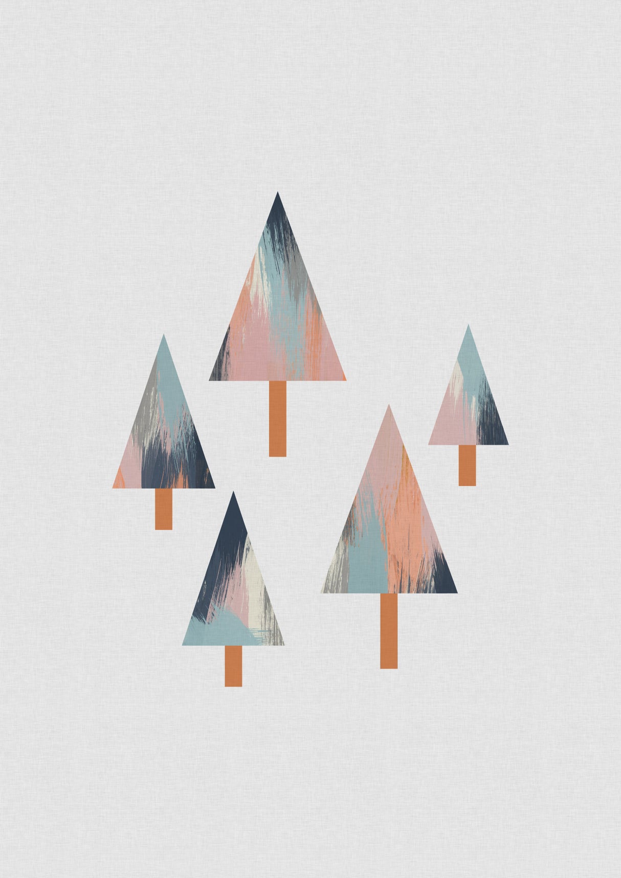 Pastel Trees Poster och Canvastavla