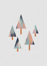 Pastel Trees Poster och Canvastavla