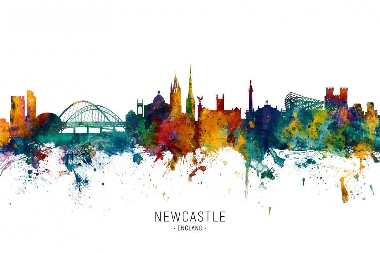 Newcastle England Skyline Poster och Canvastavla