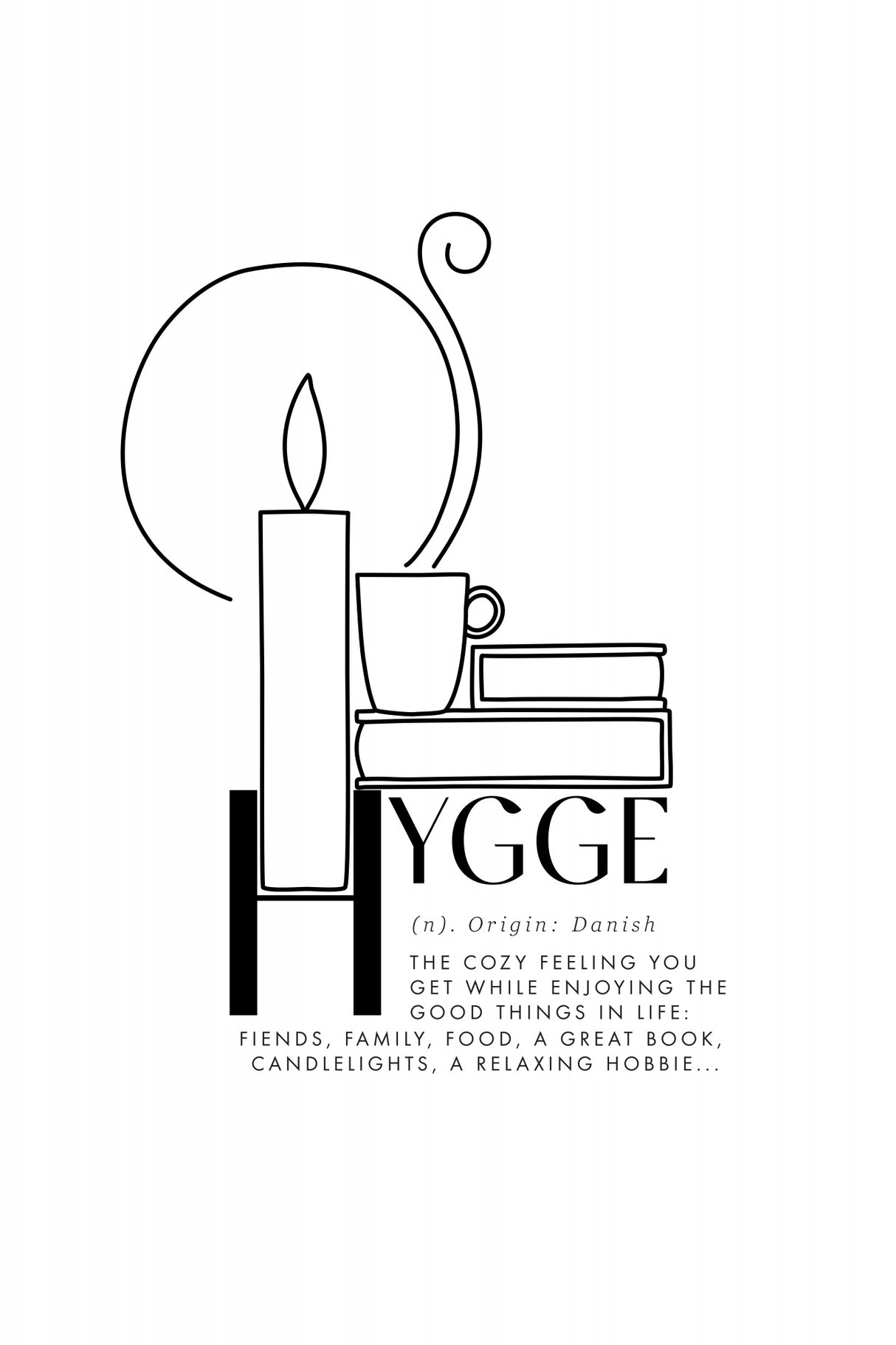 Illustrated hygge definition Poster och Canvastavla
