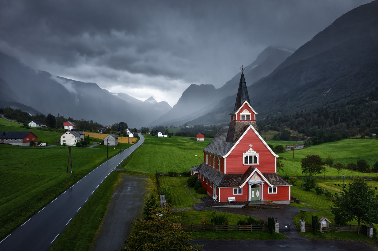 Red Church Poster och Canvastavla