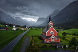 Red Church Poster och Canvastavla