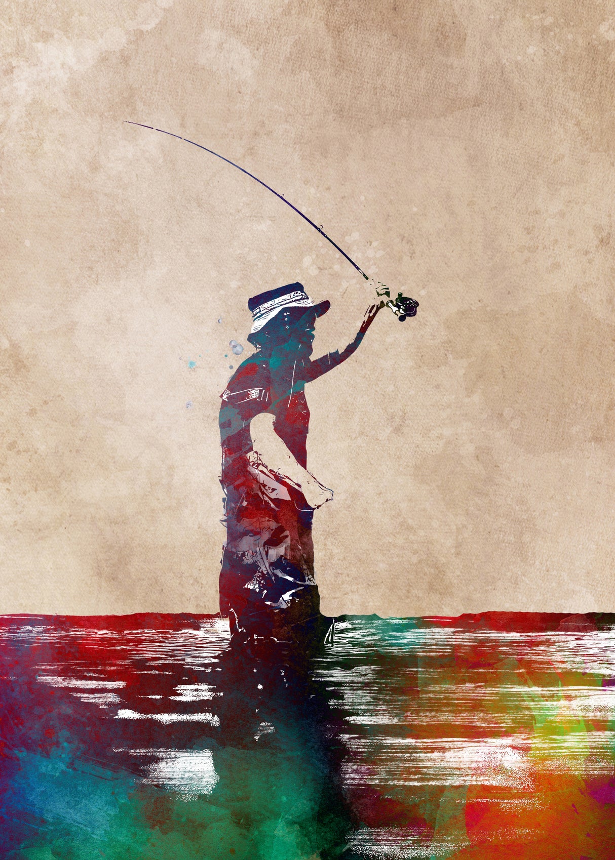 Fishing Sport Art 6 Poster och Canvastavla