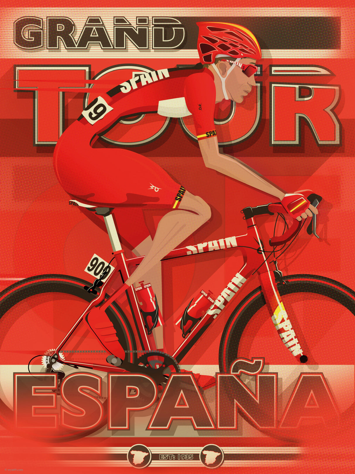 La Vuelta Grand Tour Cycling Race Poster och Canvastavla