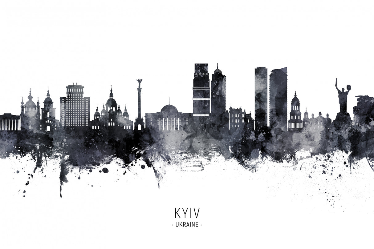 Kyiv Ukraine Skyline Poster och Canvastavla