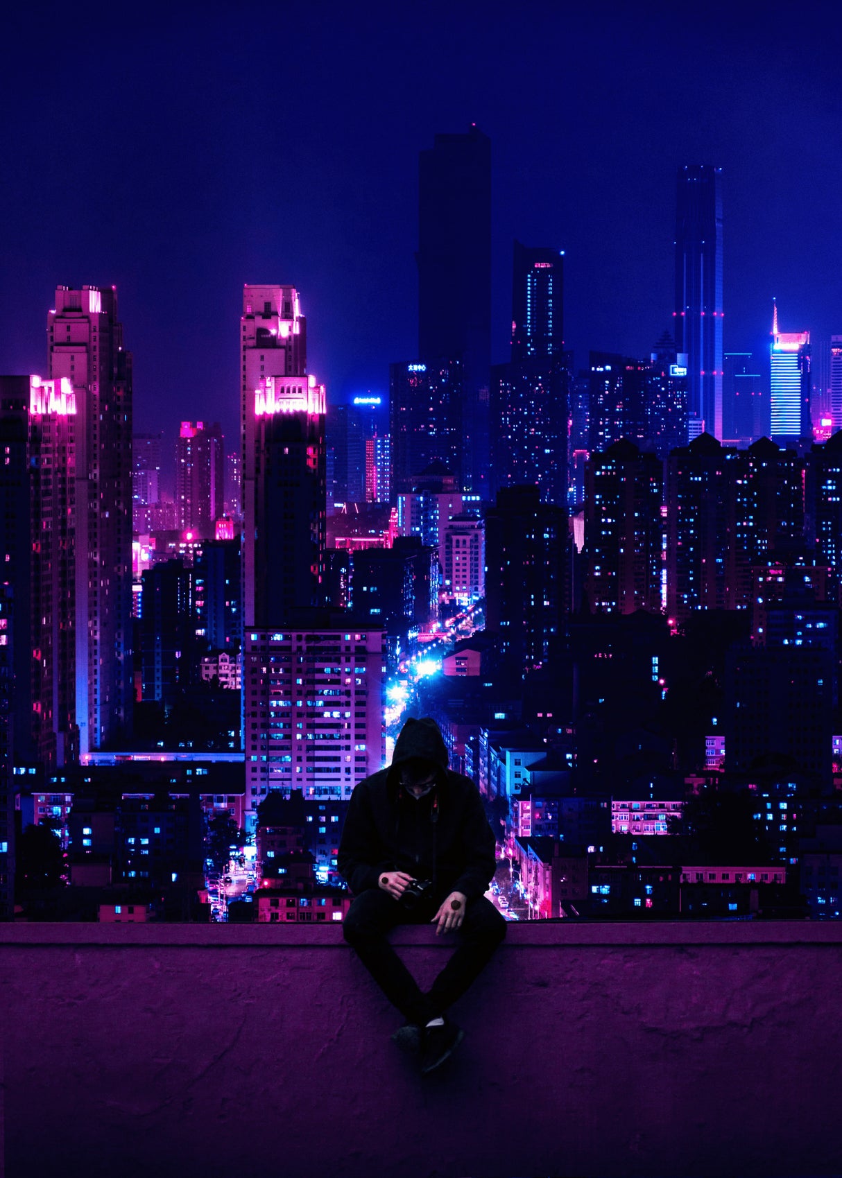 Alone Cyberpunk Poster och Canvastavla