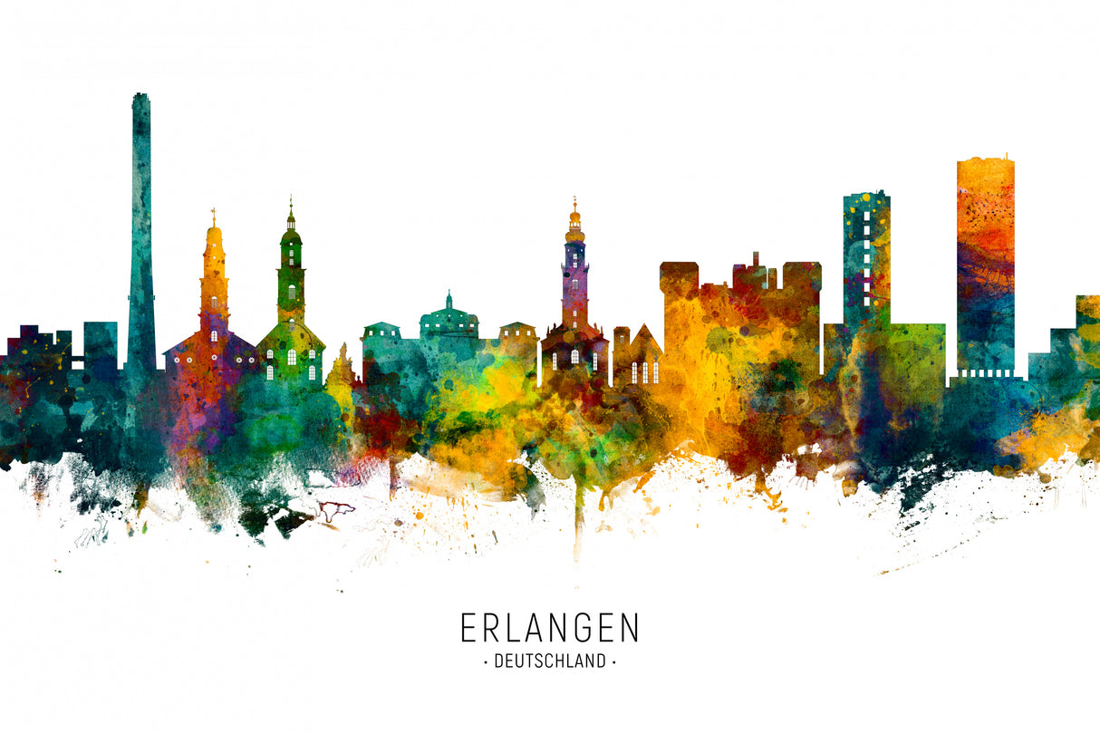 Erlangen Germany Skyline Poster och Canvastavla