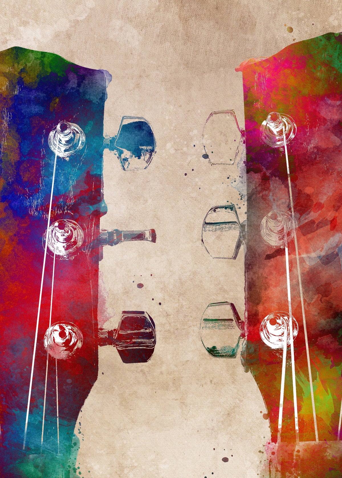 Guitar music art 15 Poster och Canvastavla