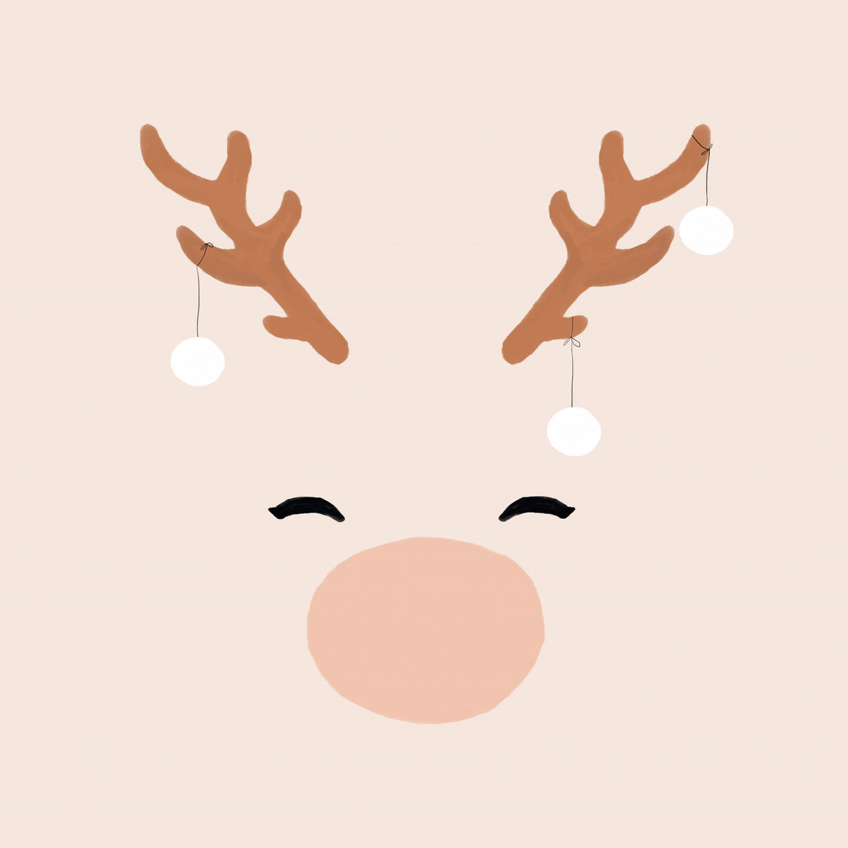Deer & Baubles Poster och Canvastavla