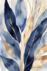 Leaves In Blue 1 Poster och Canvastavla