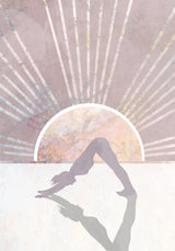 Pink Gold Sun Yoga 6 Poster och Canvastavla