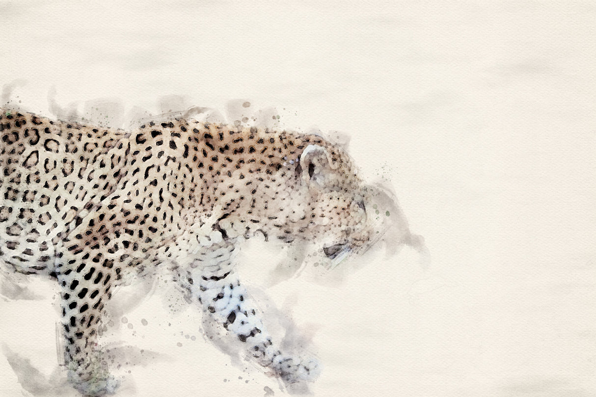 Abstract African Leopard Watercolor Art Poster och Canvastavla