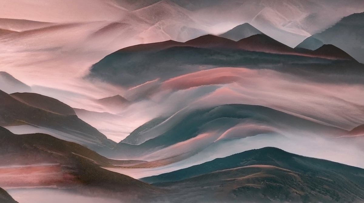 A foggy mountain dreamscape Poster och Canvastavla