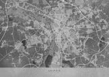 Gray vintage map of Leipzig Germany Poster och Canvastavla