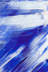 White on Blue Brush Strokes Poster och Canvastavla