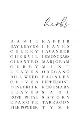 List of herbs Poster och Canvastavla