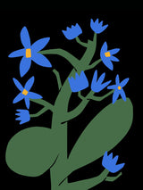 Nocturnal Blue Flower Poster och Canvastavla
