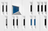 Composition in white, black and blue Poster och Canvastavla