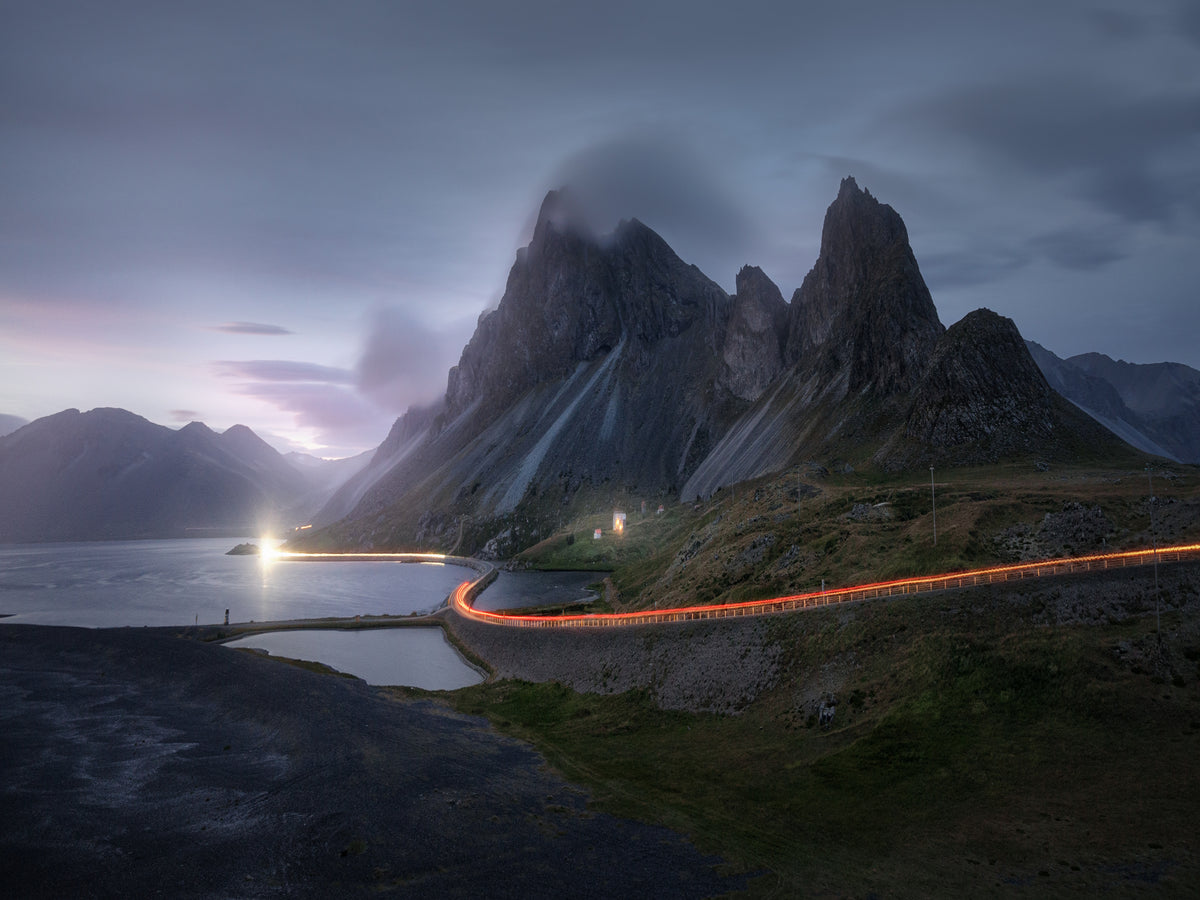 Nightfall at Hvalnes Poster och Canvastavla