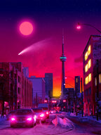 Neon City Poster och Canvastavla