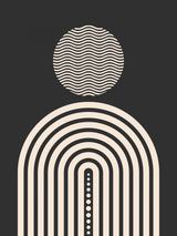 Mid Century Geometrical In Black Poster och Canvastavla