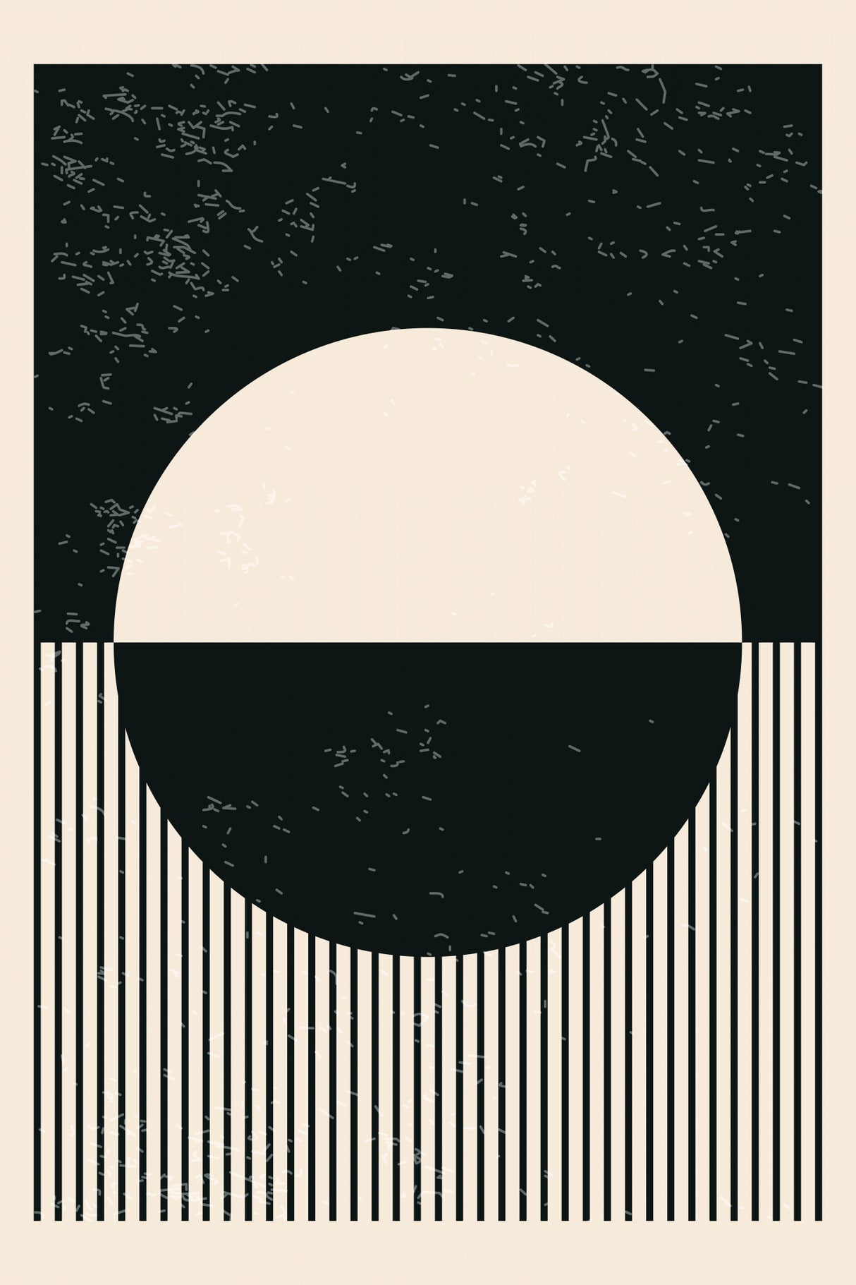 Black and White Planets Series #4 Poster och Canvastavla