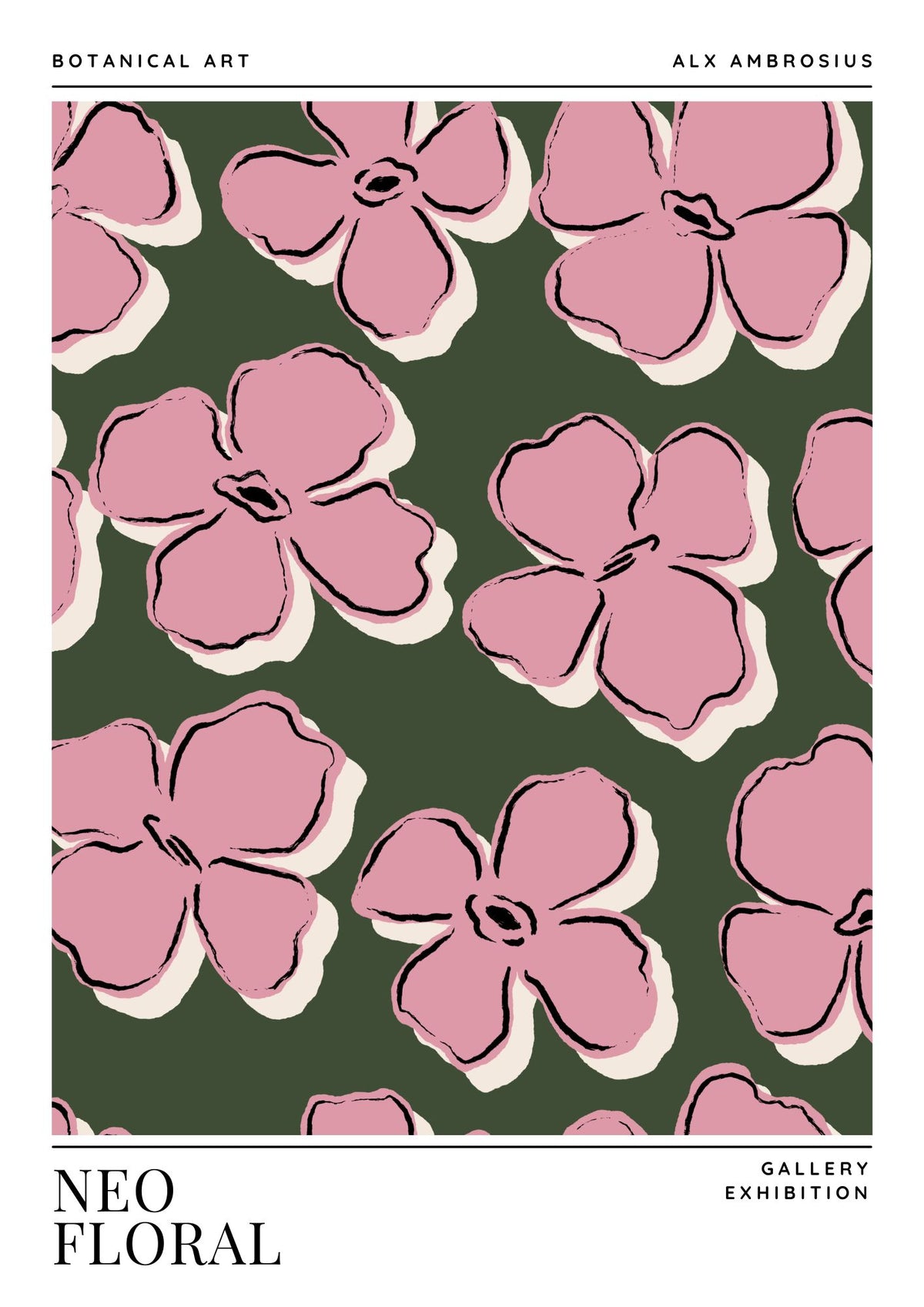 Flower market, neo poster